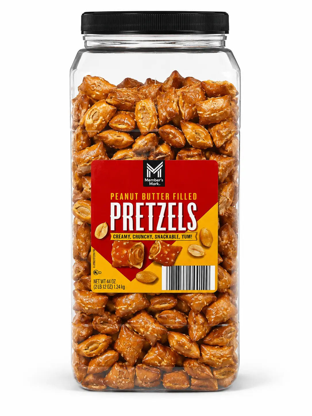 M&M's Peanut Butter Filled Pretzels - Creamy Crunchy Snackable Yum! 2LB Jar of Delicious Pretzels