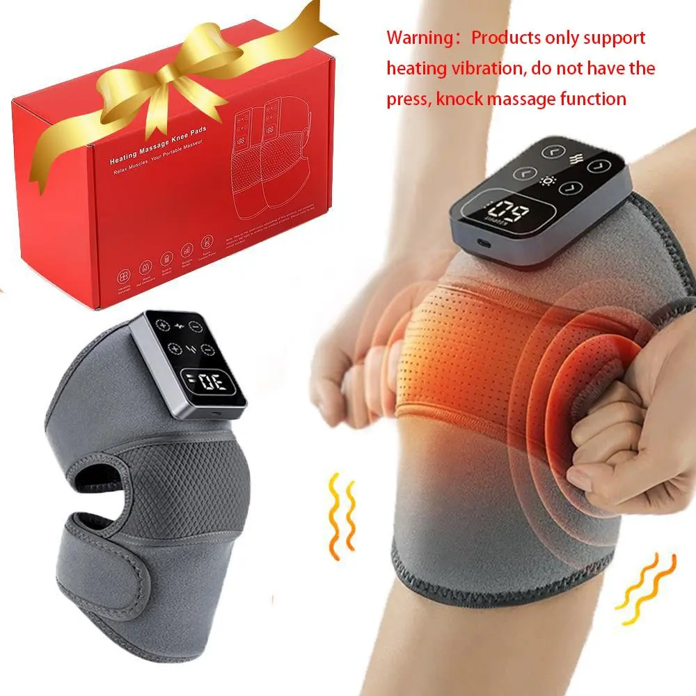 Heated Vibration Knee Pad, 5 Level Knee Heating Massager Wrap, Knee Elbow Massage Relaxation Tool Chrismas Gift