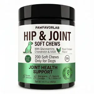PAWFAVORLAB Hip & Joint Mobility Bites Chewable Tablets for Dogs Natural Joint Health Supplements with MSM Glucosamine & Chondroitin Sulfate 200 Soft Chews, Up to 100 Days of Use, dog hip and joint supplement pet chews