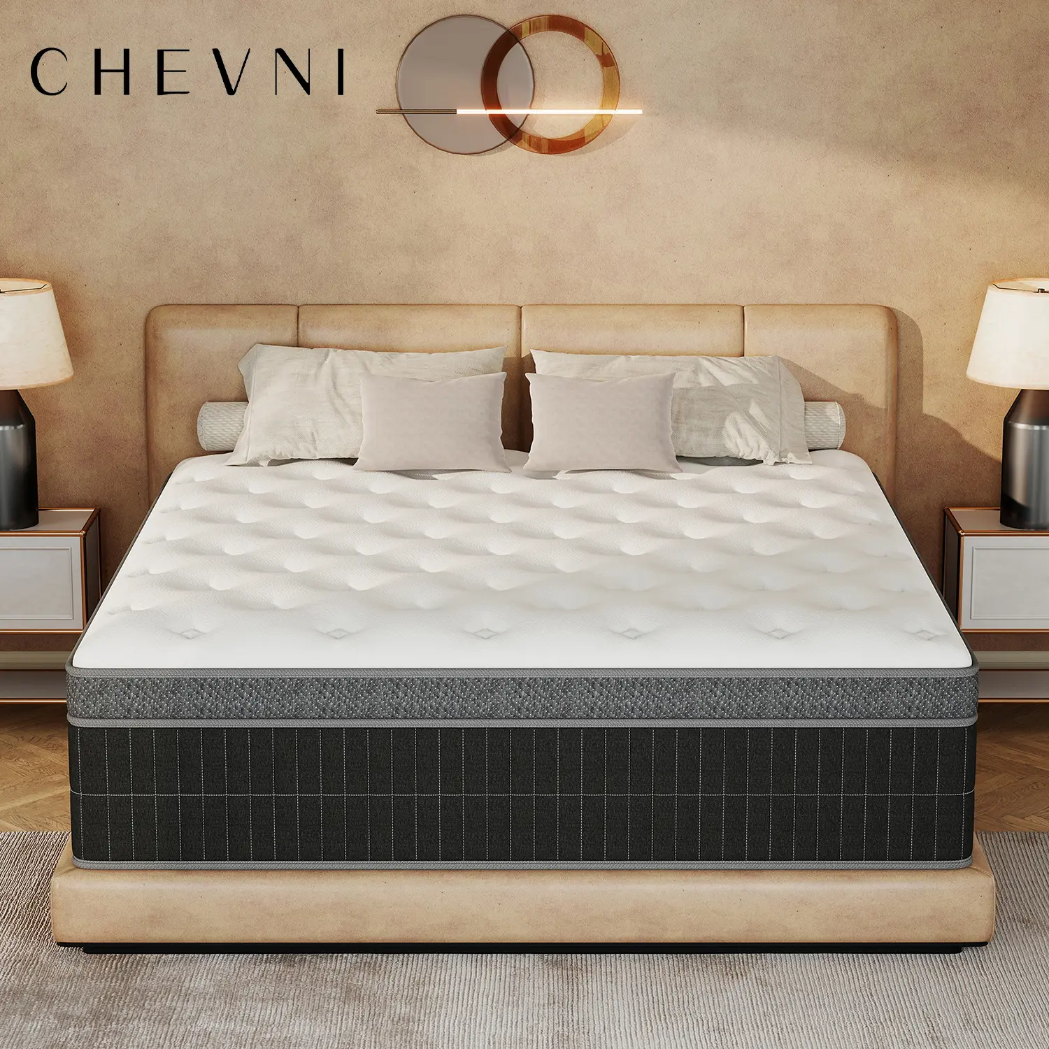 CHEVNI 10" 12" 14" Memory Foam Mattress Hybrid Spring, Twin Full Queen King Size Bed In A Box Medium Firm Comfort Body Support​ Mattresses Cool Bed Motion Isolation & Back Pain Relief