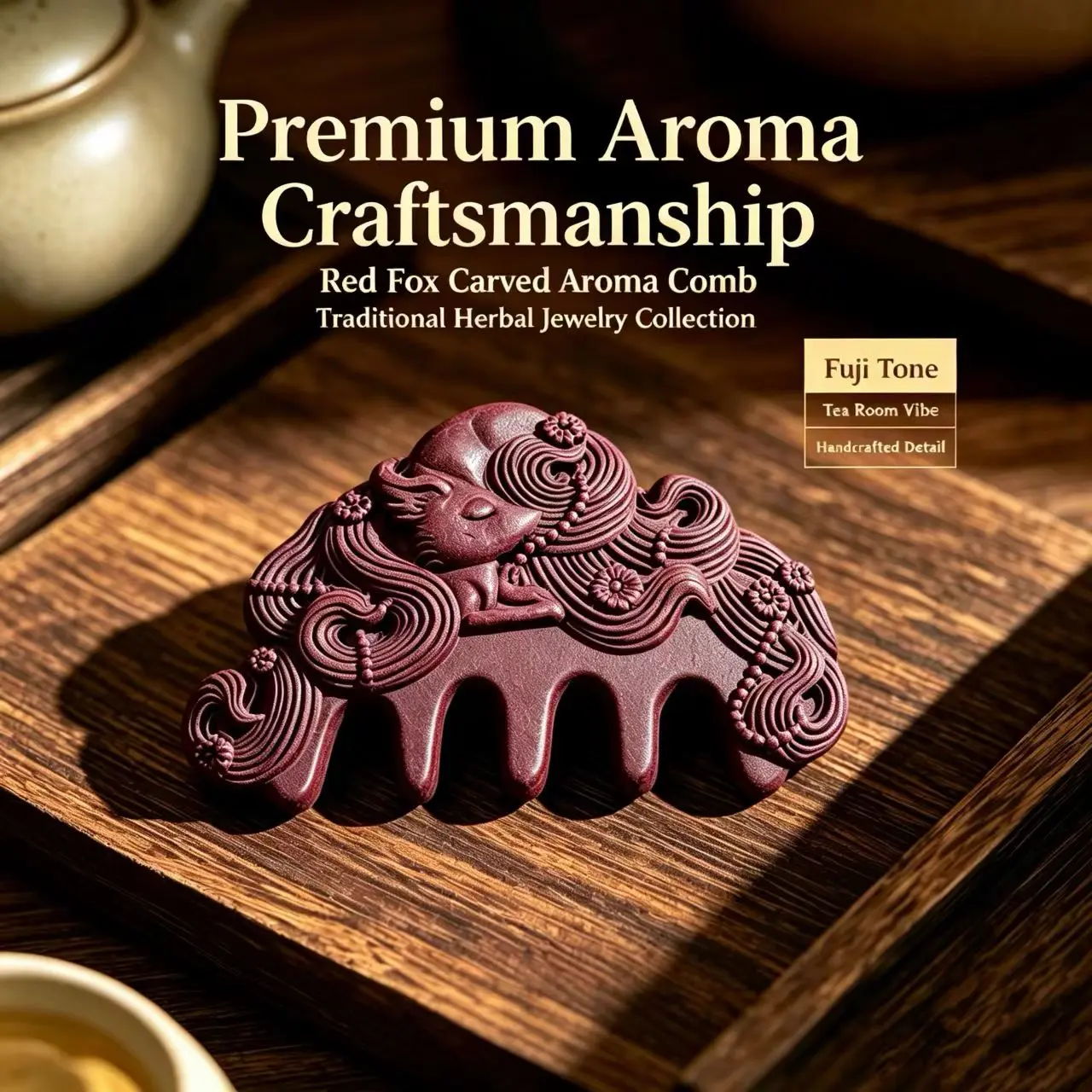 Fox-shaped aromatherapy ornament, New Chinese-style portable scented hanging charm