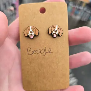 Beagle stud earrings-beagle dog stud earrings-beagle related earrings-custom available message for details