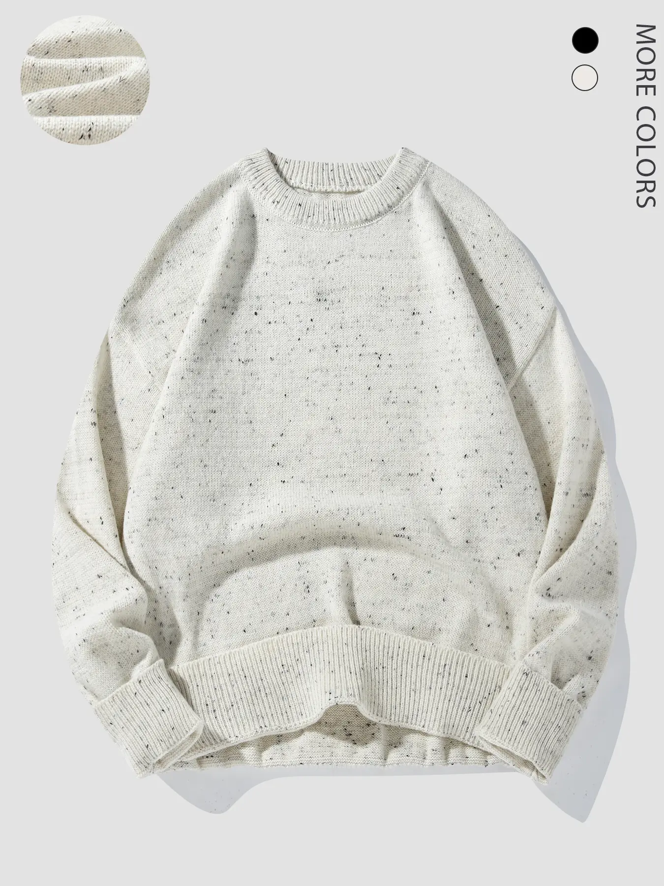 Men's Japanese Style Simple Color Round Neck Sweater, Casual Fitted Knitwear for Fall & Winter, Daily Commute and Street Wear, Winter Warm Pullover Knit Pullover Tops, Knitted Clothes