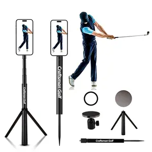 Craftsman Golf Tripod Monopod, Magnetic Golf Swing Phone Holder 54" Adjustable Aluminum, Swing Training Aid Compatible with Magsafe Gopro Alloy Metal