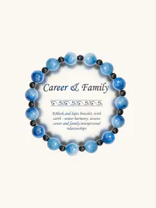 Natural Blue Aventurine Crystal with Black Agate Bracelet, Fashionable and Versatile Design Suitable for Wearing at Any Time