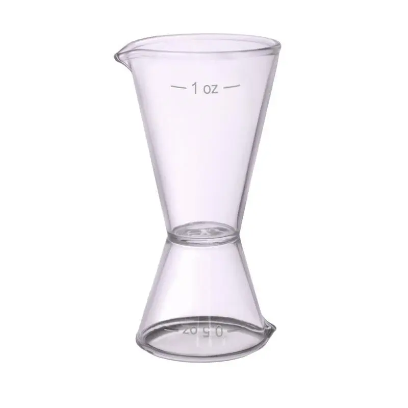 BarConic® Double-Sided Measuring Jigger - Kitchen Measuring Utensils, Lightweight Glass Tool, Dual Pouring, 0.5 oz & 1 oz, Marked Lines, 3.5" Height, Master Mixologist Quality, Home Use