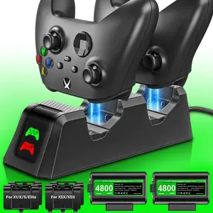 Xbox Controller Charger Station with 2x2000mAh Rechargeable Battery Pack for Xbox Series Controller, Charging Dock for Xbox Controller Battery Pack with Cover & Charging Cable, Xbox Accessories for Xbox One S/ X/Elite