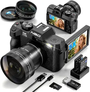 True 5K Digital Cameras for Photography 64MP - 16X Zoom, WiFi, with 32GB TF Card, Wide-Angle & Macro Lens, Autofocus & Anti-Shake, All-in-one, Vlogging Camera for YouTube Travel