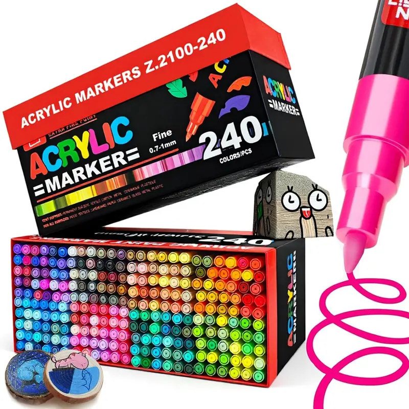 24 Metallic Acrylic Paint Pens Special Color Series Markers 0.7mm (EXT - TOOLI-A 24 Metallic Acrylic Paint Pens Special Color Series Markers 0.7mm (EXT - TOOLI-A