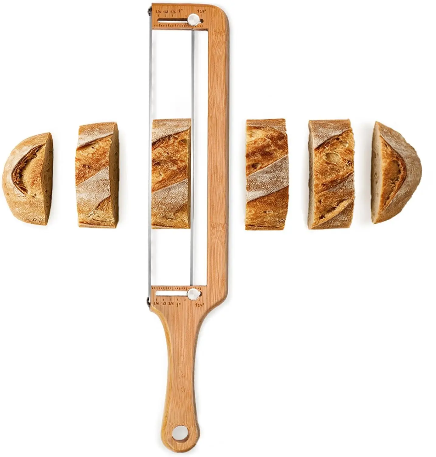 Bread Pilot Adjustable Bread Knife – Upgraded Bread Slicer for Homemade & Sourdough Loaves, Serrated Stainless Blade with Precision Thickness Guide, Gift for Artisan Bakers Bakeware Utensils