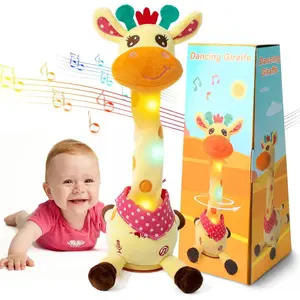 Dancing Talking Giraffe Baby Toy, Adjustable Volume Baby Giraffe Toys Singing 10 Children's Songs Singing Mimicking Recording Repeating What You Say  Toddlers