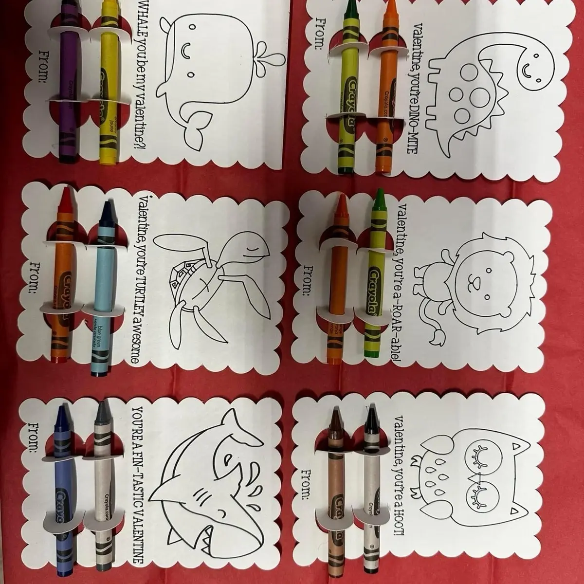 Coloring Valentine’s Day cards
