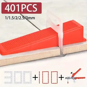 300 Clips & 100 Plastic Tile Leveling System, Includes 1 Pliers Tool, Reusable Wedges, Professional Spacing & Alignment Kit for Ceramic Flooring