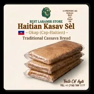 KASAV SEL - Traditional Cassava Bread with Salt - Haitian Okap Cap-Haitien snack ( 3 pack  )