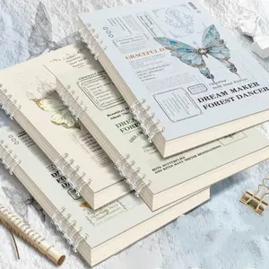 1Pcs A5 Notebook,Butterfly Theme,60 Sheets,Loose Leaf Notepad,Detachable Journal,Spiral Notebook Journal,Light and Soft Series,Suitable For Daily Study,School and Office Supplies,Back to School Supplies,Creative Gift For Christmas, Birthday