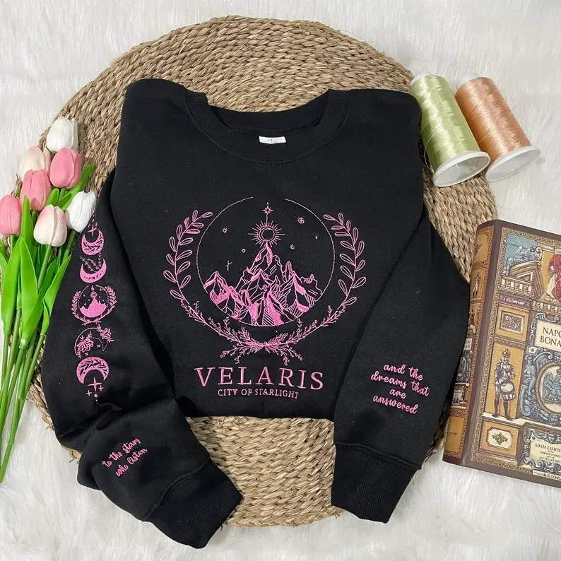 Velaris City Of Starlight Embroidered Sweatshirt, Acotar Embroidered Hoodie, Sarah J Maas Shirt, Gifts For Acotar Fans, Book Lover