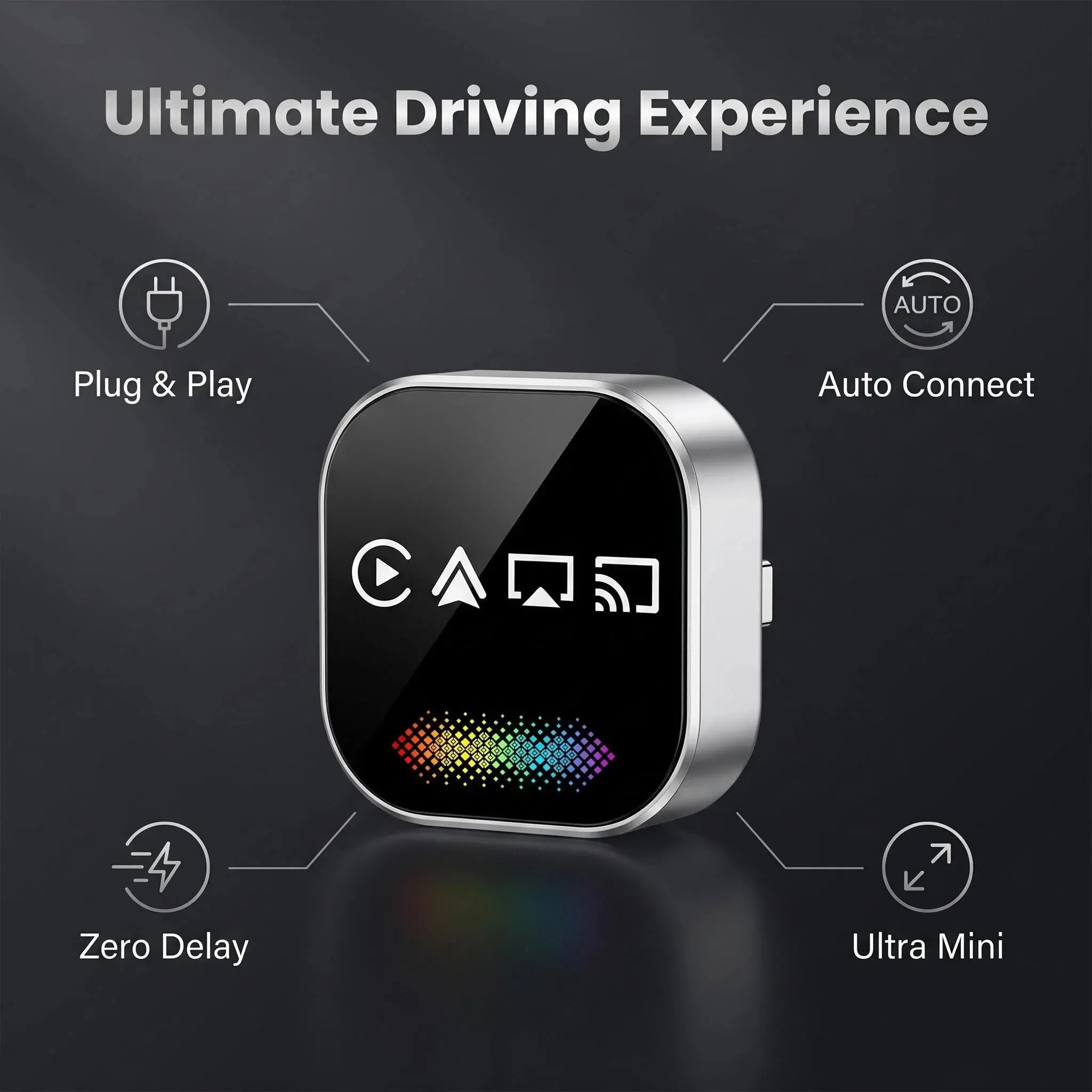 2026 Upgraded Ultra Mini Compact 5G Dual-Band Wi-Fi Bluetooth CarPlay Adapter with Advanced Smart Chips, Car Electronics Accessory for 2016 or Later Factory-Wired CarPlay-Android Auto Vehicles, Supports Netflix/Youtube/TikTok, No Modifications Needed