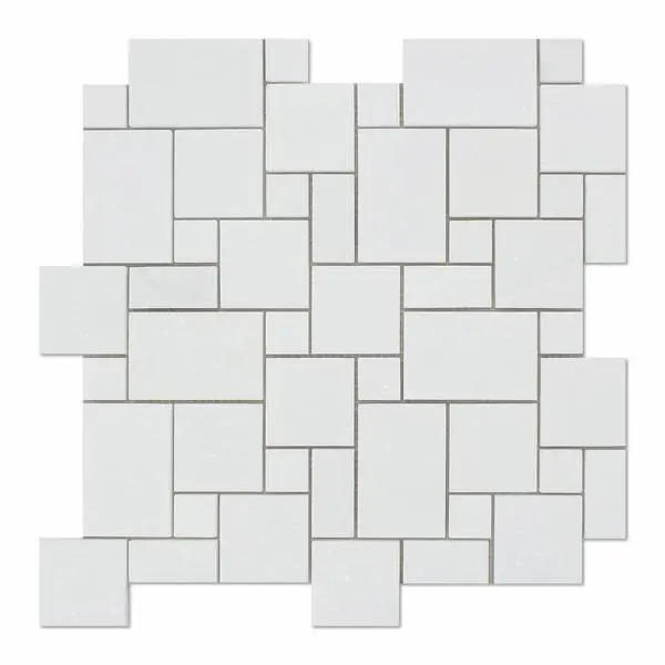 Thassos White Opus 12x12 Polished/Honed Marble Mosaic Tile