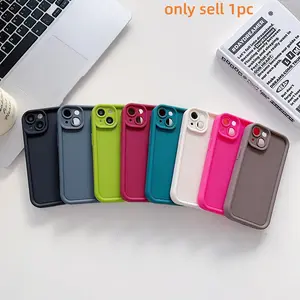 Solid Color Phone Case, 1 Count Anti-drop Durable Cellphone Protective Case, Total Protective Shockproof Mobile Phone Cover for iPhone 11 12 13 14 15 Pro Max