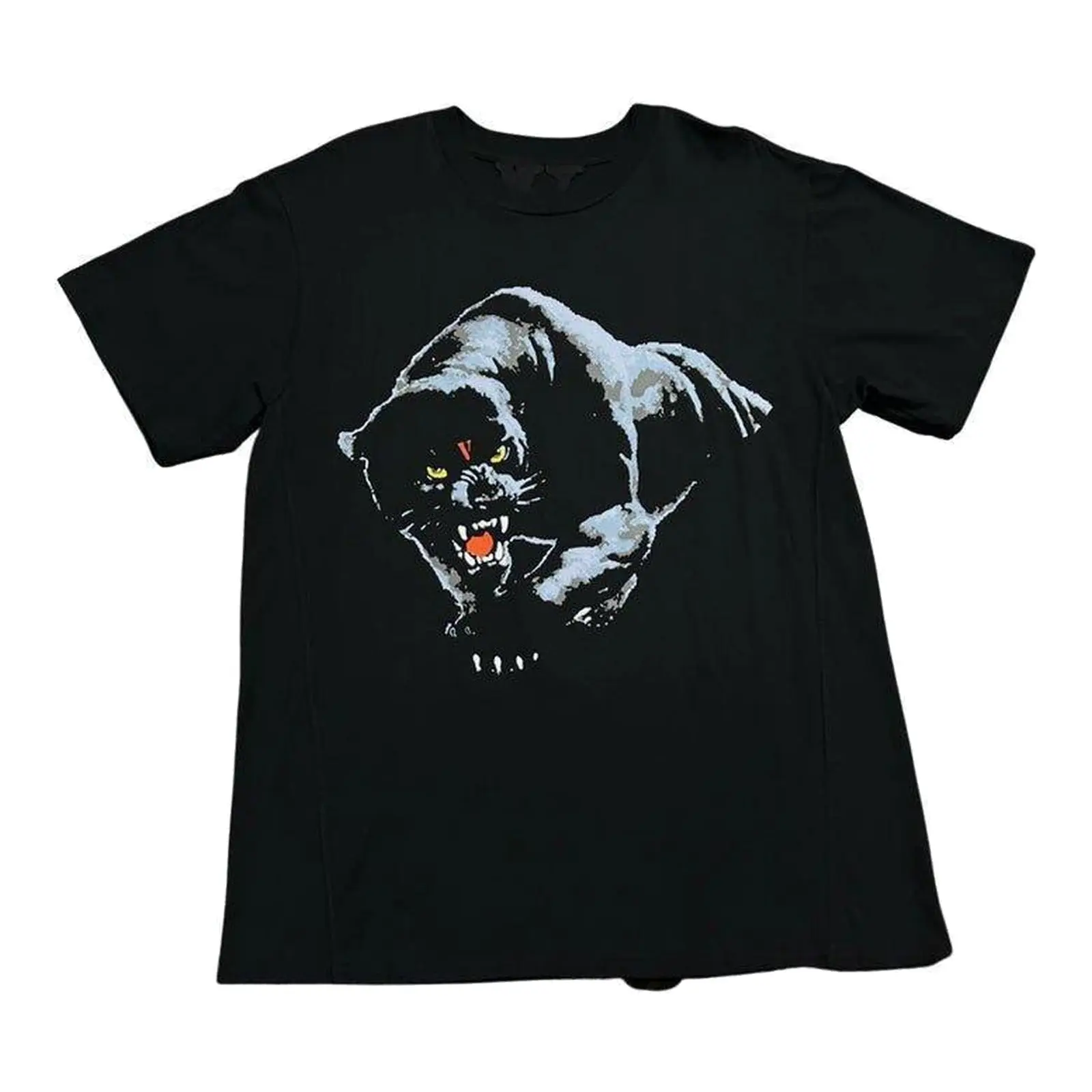 Authentic Panther Print Unisex Short-Sleeve T-Shirt - Black Streetwear Top, Round Neck, 100% Authenticity Guaranteed, Brand New & Original Menswear Casual Top, Shortsleeve, S, Unisex Sizing
