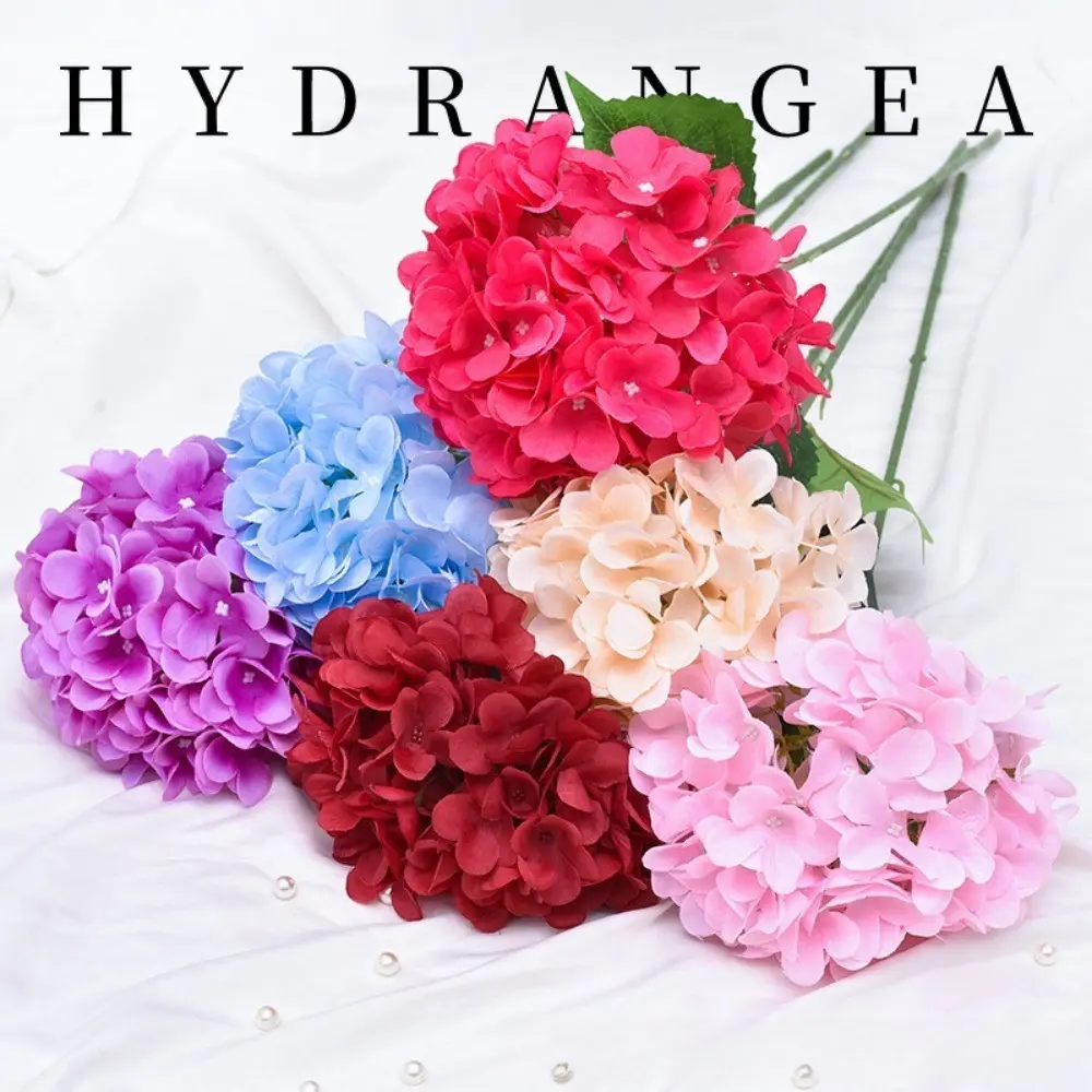 Realistic Large Hydrangea Bouquet, Wedding Stage Pathway Arch Floral Decor, Indoor Outdoor Event Decoration, Plastic Artificial Flowers