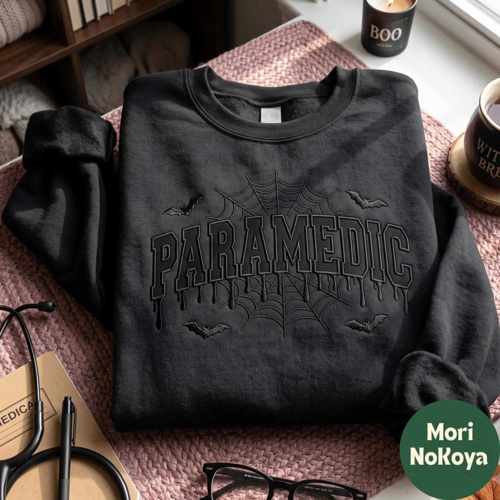 Paramedic Embroidered Sweatshirt T-Shirt Hoodie, Emergency Medical Services Crewneck, First Responder Gift, EMS EMT Technician Pullover for Women
