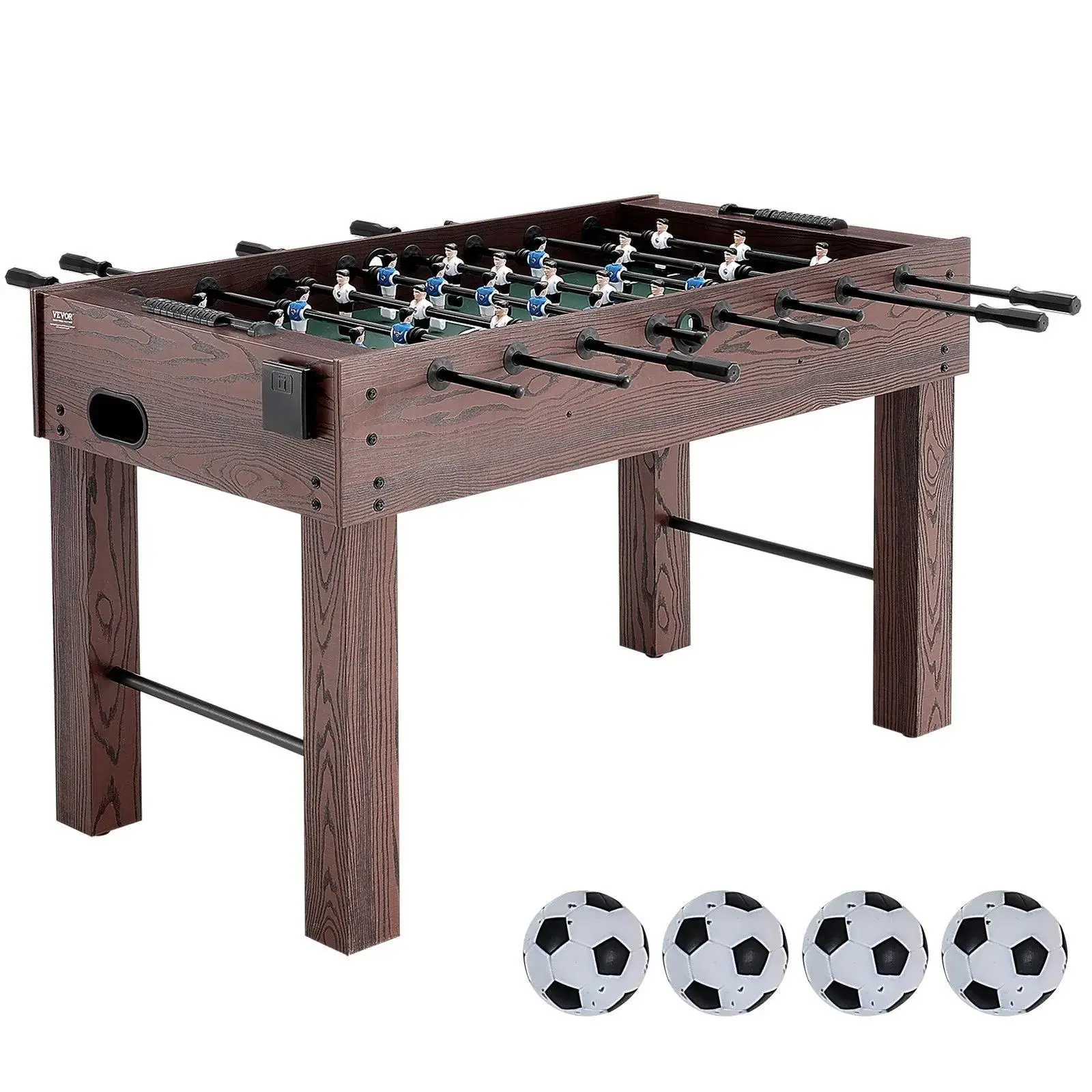 【Summerfinds】VEVOR Foosball Table,  55 inch Standard Size Foosball Table, Indoor Full Size Foosball Table for Home, Family, and Game Room, Soccer with Foosball Table Set, Includes 4 Balls and 2 Cup Holders