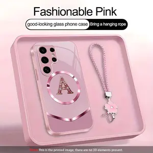 Suitable for [Galaxy S24 Ultra] high-end MagSafe phone case🥰，and comes with a complimentary four-leaf clover lanyard—choose from all 26 letters.YM99