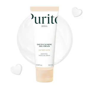 PURITO Oat In Calming Gel Cream, Non-Comedogenic, 77% Oat Seed Water Lightweight Water-Gel Face Moisturizer, Fragrance-Free, Vegan Korean Skincare, Sensitive & Blemish-Prone Skin, 100 mL