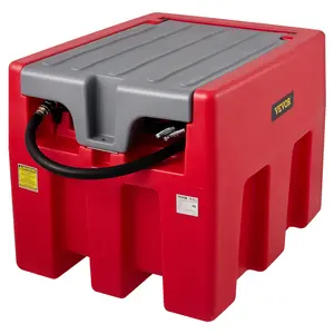 【DealsForYouDays】VEVOR Portable Diesel Tank, 116 Gallon Capacity & 10 GPM Flow Rate, Diesel Fuel Tank with 12V Electric Transfer Pump and 13.1ft Rubber Hose, PE Diesel Transfer Tank for Easy Fuel Transportation, Red