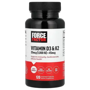 Force Factor Vitamin D3 & K2 , 120 Vegetable Capsules