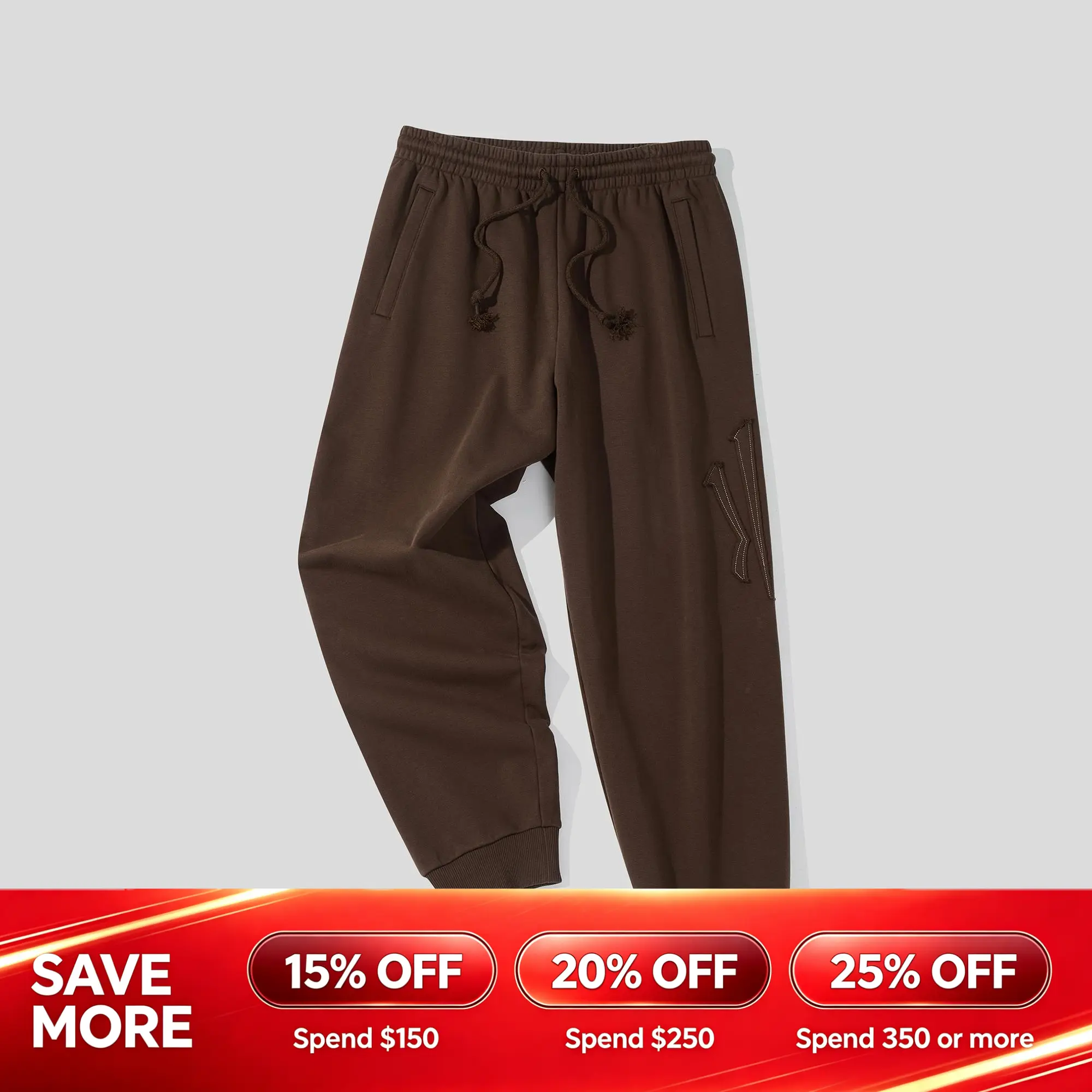 [Back to School] ANTA Hélà Crest Menswear Pants Casual Minimalist Trousers Cotton Brown Plain Sports Clothing BTS