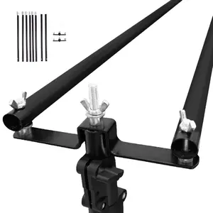 10ft DIY Triple Cross Bars and Mounting Brackets For Backdrop Stands