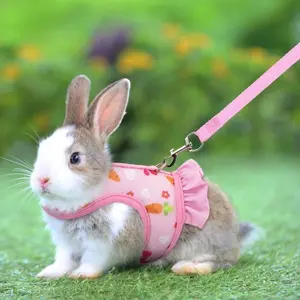 Rabbit Harness with Leash – Adjustable Mesh Vest Skirt for Bunny, Guinea Pig, and Small Pets