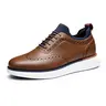 BRUNO MARC Men's Wingtip Lace-Up Dress Oxfords - Office Shoes, Breathable Dress Shoes, Business Casual, Slip Resistant, 5mm Mesh-Covered EVA, Responsive Cushioned Arch Support, Color Contrast Welt, Closed-Toe, Shock-Absorbent, Halfsize Down Fit