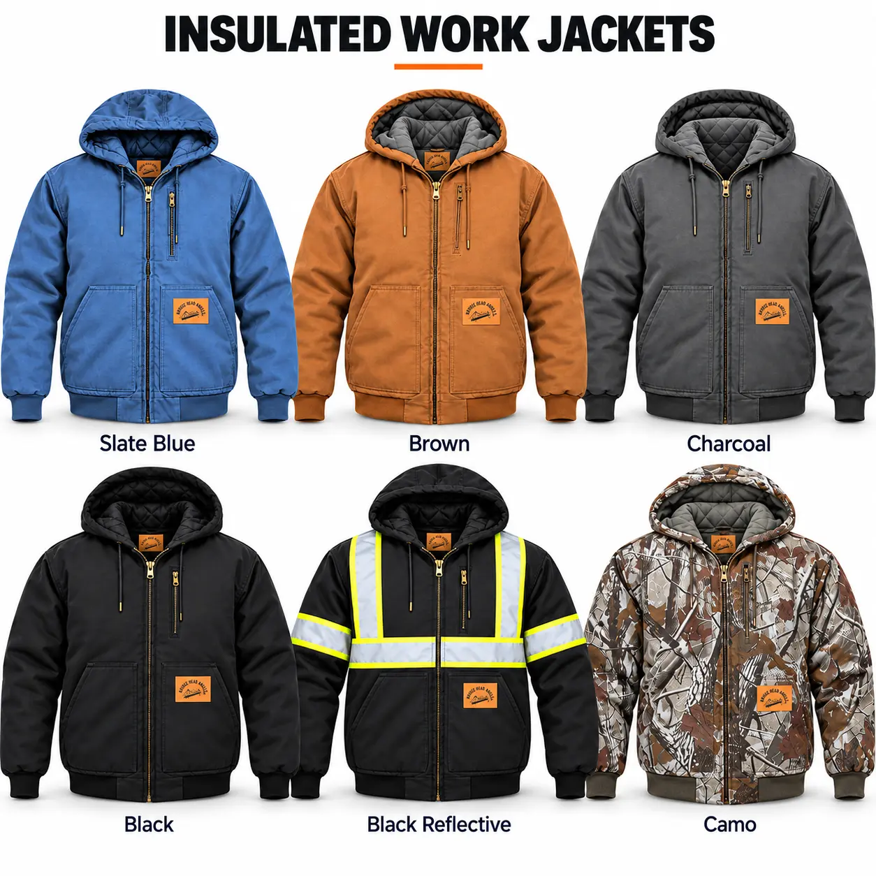 Loose Fit Quilted Flannel Lined Workwear Waterproof Active Jacket Hooded Work Coat Cotton Menswear