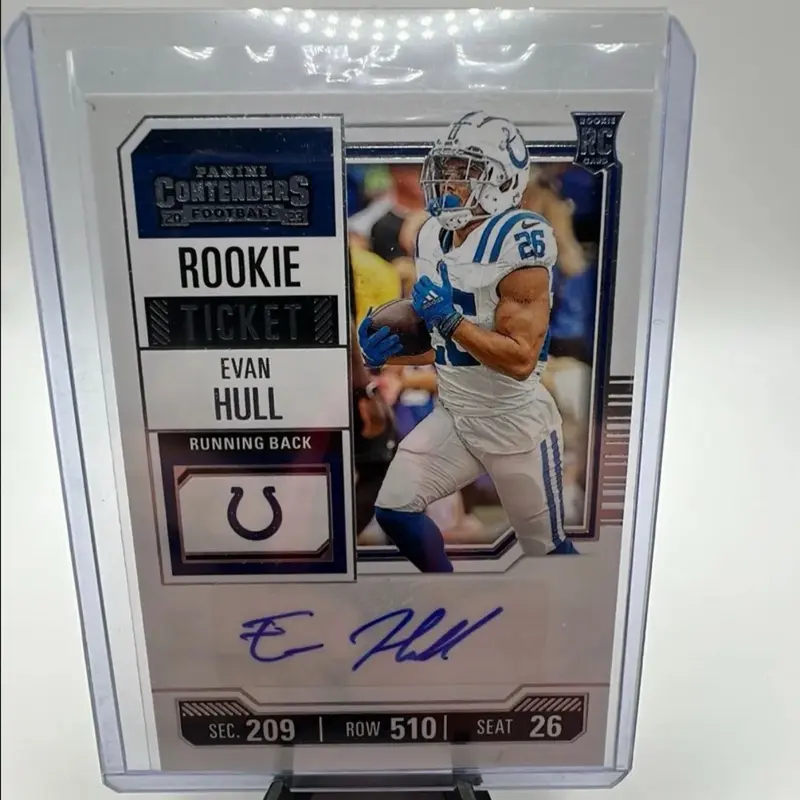 Panini Contenders Rookie Ticket Evan Hull Running Back Indianapolis Colts Autographed Card