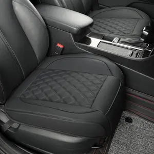 2 Pack Leather Front  Seat Covers,Bottom Seat Covers for ,Driver  Seat Cushion Cover,Luxury Seat Protectors,,Full Wrap,for  ,Sedan,,SUV(Black)