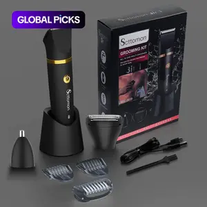 Scttomon 3-in-1 Men's Body Hair Trimmer, Private Beard, Sideburns, and Nose Hair Trimmer, USB Charging, Washable Blade Head, Gift for Boyfriend #GLOBAL PICKS