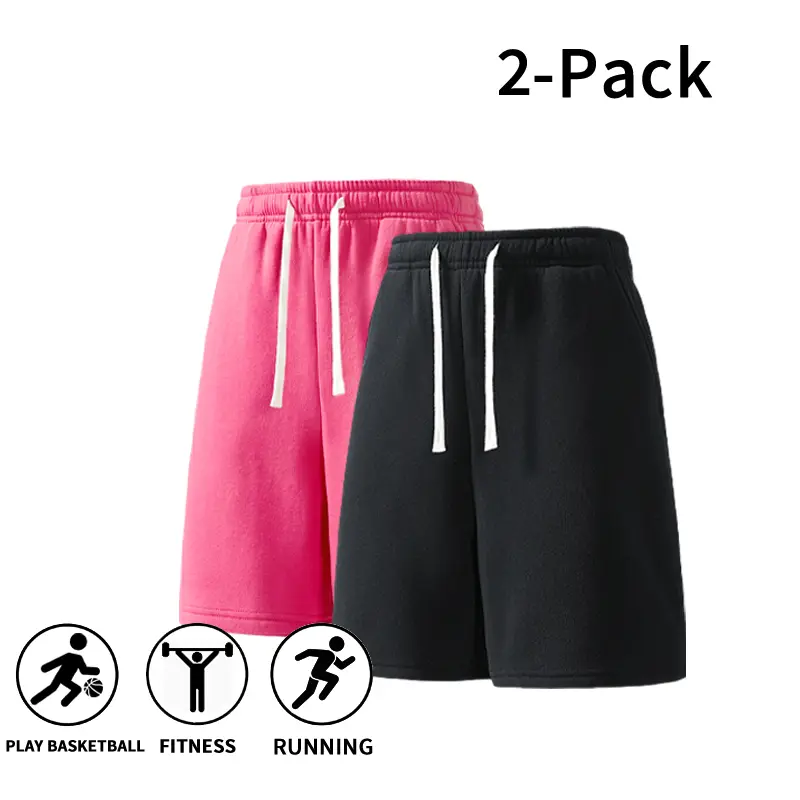 Men’s 2-Pack Active Athletic Sweat Shorts, Comfortable Drawstring Design, Ideal for Gym & Running, Running Shorts, Plus Size