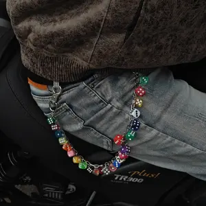 2026 New Model DIY Lucky Colorful Dice Pants Chain Fashionable Men And Women One's Waist Luxury Accessories Hip Hop Key Chain