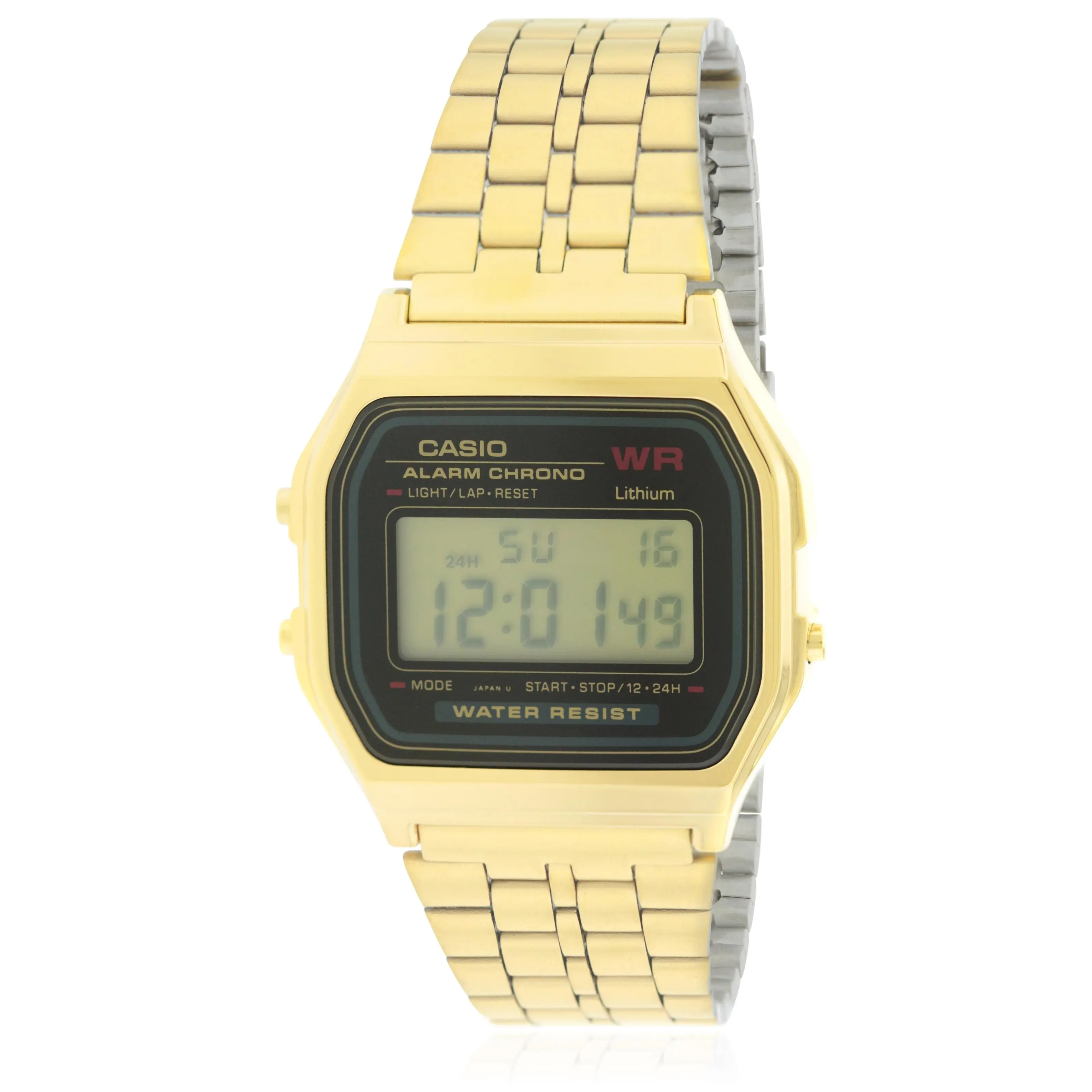 Casio Gold-Tone Alarm Chronograph Mens Watch A159WGEA-1D