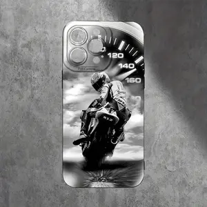 Black motorcycle rider and dashboard design phone case Suitable for iPhone 17 16,15,14,13,12,11 Plus Pro Max