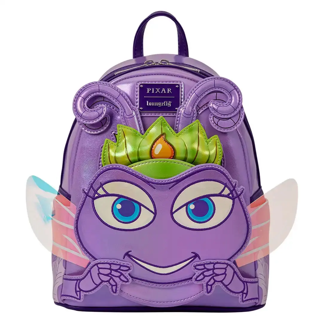 Loungefly Disney Pixar A Bug's Life Atta Cosplay Mini Backpack with Ear Headband, Functional Mini Backpacks for Luggage & Bags Use, Faux Leather