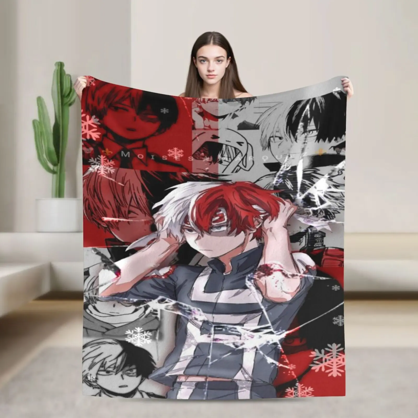 Todoroki Shoto Themed Super Soft Flannel Throw Blanket - All-Season, Comfortable for Sofa and Bedroom Use, Blanket Throw, Throw Blankets