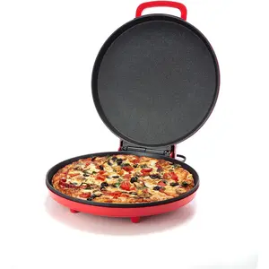 Non-Stick Pizza Maker Machine For Home, Calzone Maker, Pizza Oven Converts to Electric indoor Grill, Red