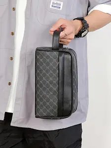Men's Business Handbag, Fashion Casual Geometric Pattern Bag, All Seasons Phone Wallet, Perfect Gift for Men