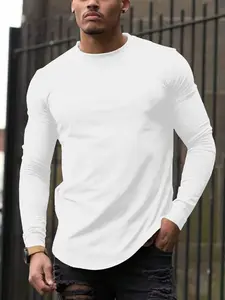 Men's Long Sleeve T-shirt with Raglan Sleeves, Comfortable Breathable Basic Style for Casual Daily Wear, Suitable for Work, Sports & Home