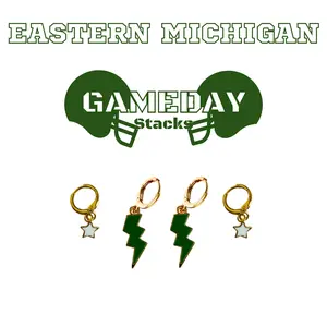 Eastern Michigan Classic Gameday Earring Stack For Eagles Game Day
