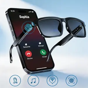 Smart Glasses, Premium Bluetooth Audio Sunglasses, Touch & Voice Control, UV Protection, Hands-Free Calling, Unisex Wearable Best Gift for Driving, Hiking & Business, Wireless Smart Glasses